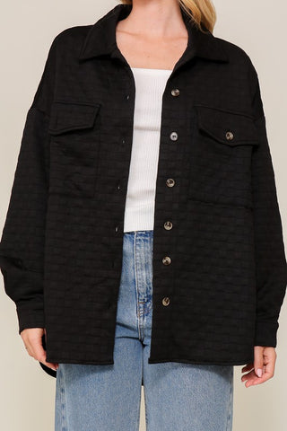 Long Sleeve Quilted Button Down Jacket jacket