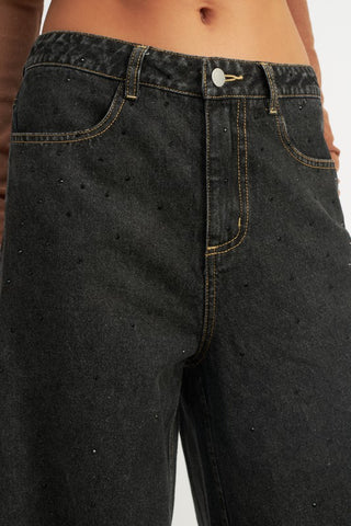Boyfriend Denim Pants with Contrasted Stitching Denim pants