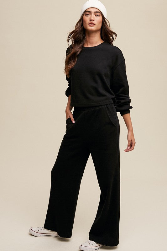 Knit Sweat Top and Pants Athleisure Lounge Sets Set