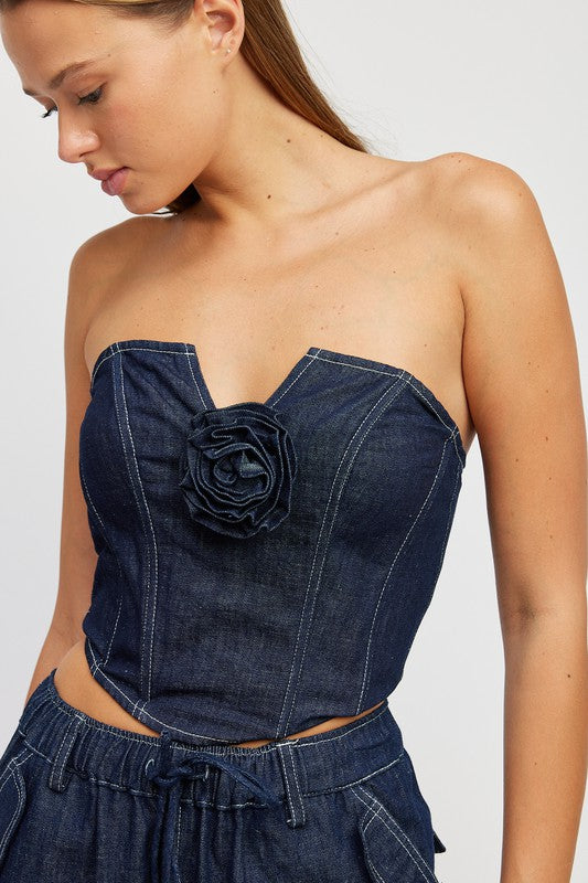 Denim Corset Top