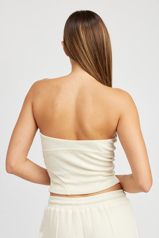 Zip up Tube Top Tops