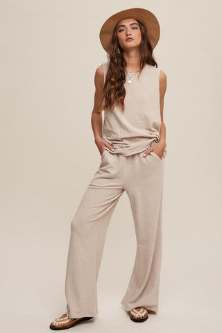 Soft Knit Tank and Sweat Pant Set Set