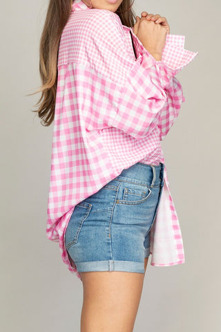 Plaid shirt with a pocket shirt