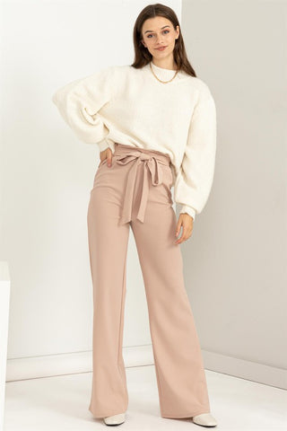 Seeking Sultry High-Waisted Tie Front Flared Pants Pants