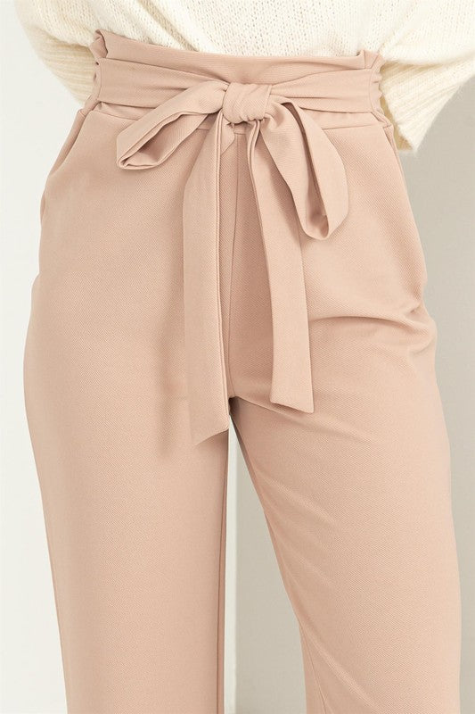 Seeking Sultry High-Waisted Tie Front Flared Pants Pants