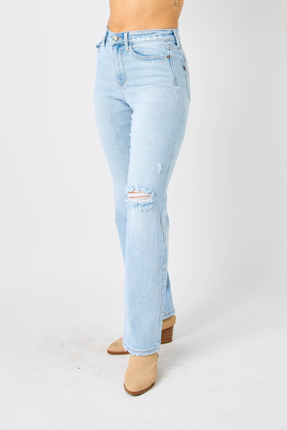 Judy Blue Full Size High Waist Distressed Straight Jeans Jeans