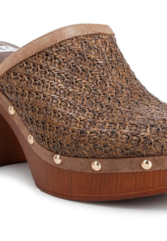 Jeydena Raffia Platform Clogs clogs