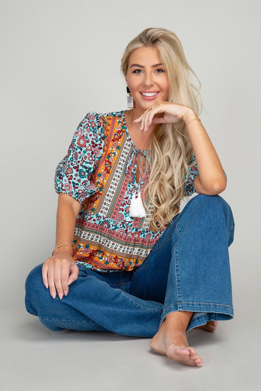 Tunic top with tassel Top