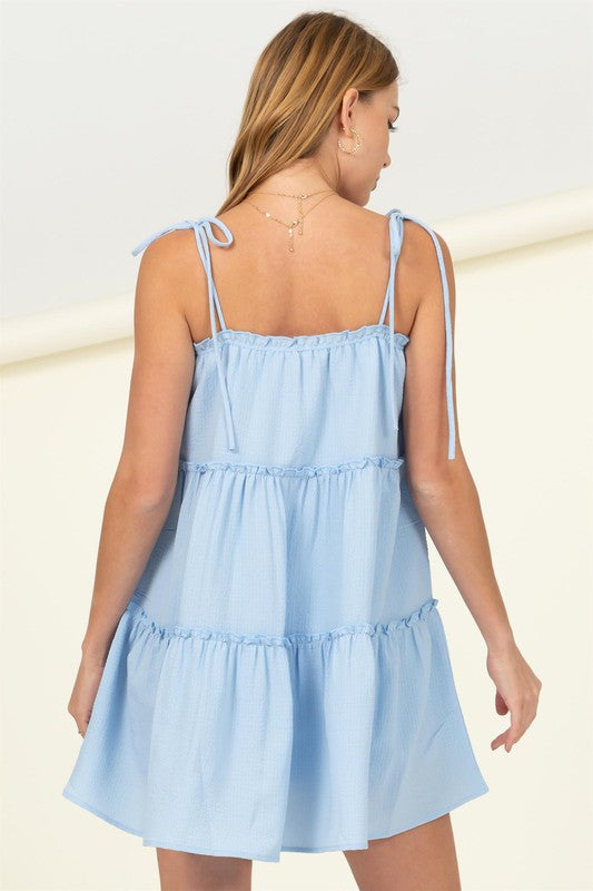 Better Days Tie-Strap Tiered Mini Dress Dress