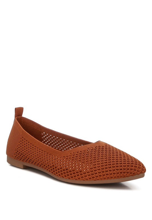 Selaris Fly Knit Slip On Ballerinas TAN flats