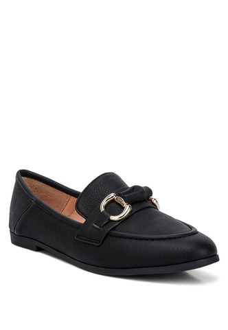 Asher Horsebit Embellished Raffia Loafers Black loafers