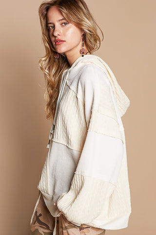 POL Exposed Seam Hooded Knit Top Top