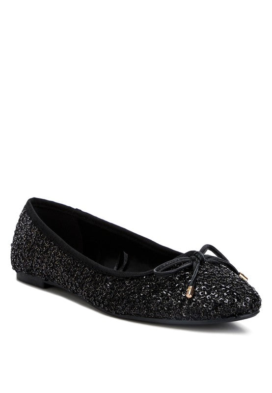 Ringo Sequin Embellished Ballet Flats BLACK flats