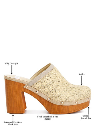 Jeydena Raffia Platform Clogs clogs