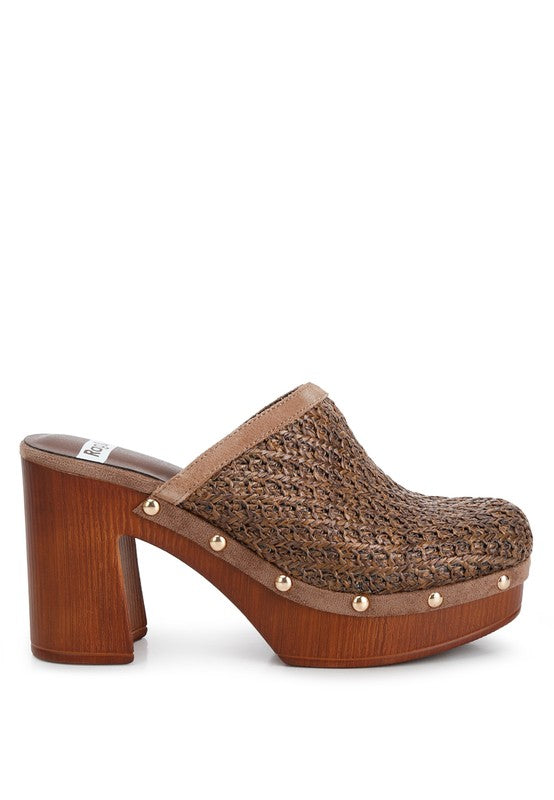 Jeydena Raffia Platform Clogs clogs