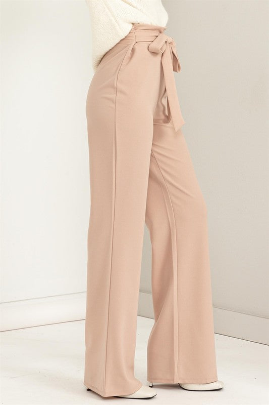 Seeking Sultry High-Waisted Tie Front Flared Pants Pants