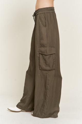 Satin Cargo Pants Pants