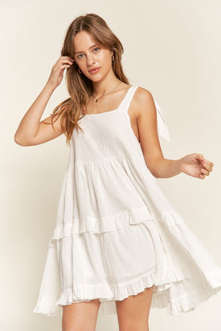 Square neck ruffle dress Dress