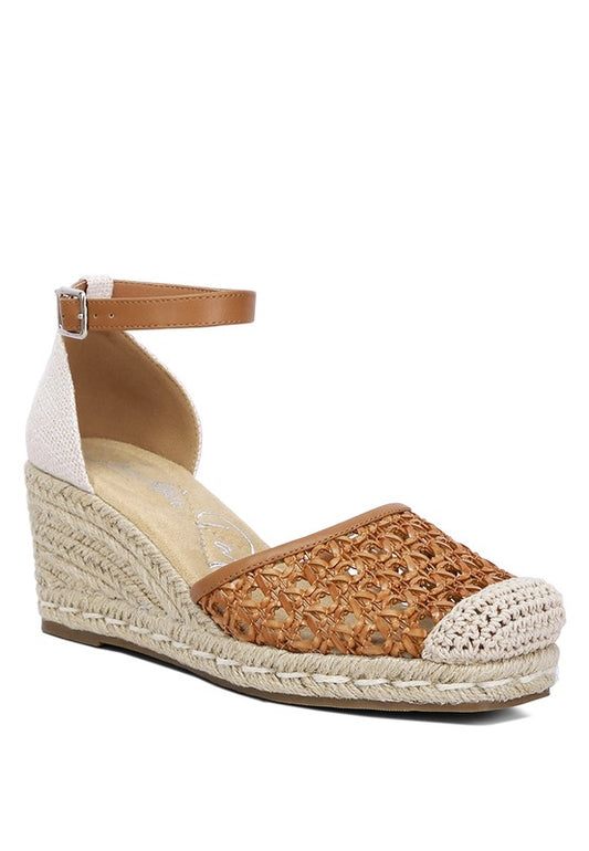 Mason Pin Buckle Wedge Heel Espradilles Tan espadrilles