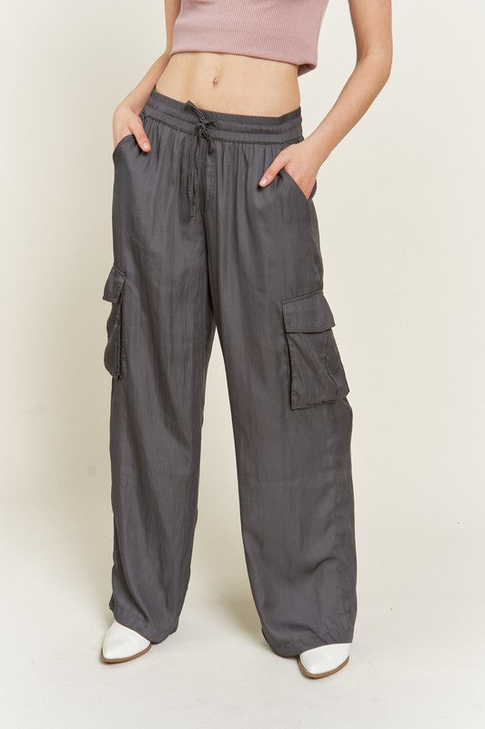 Satin Cargo Pants Pants