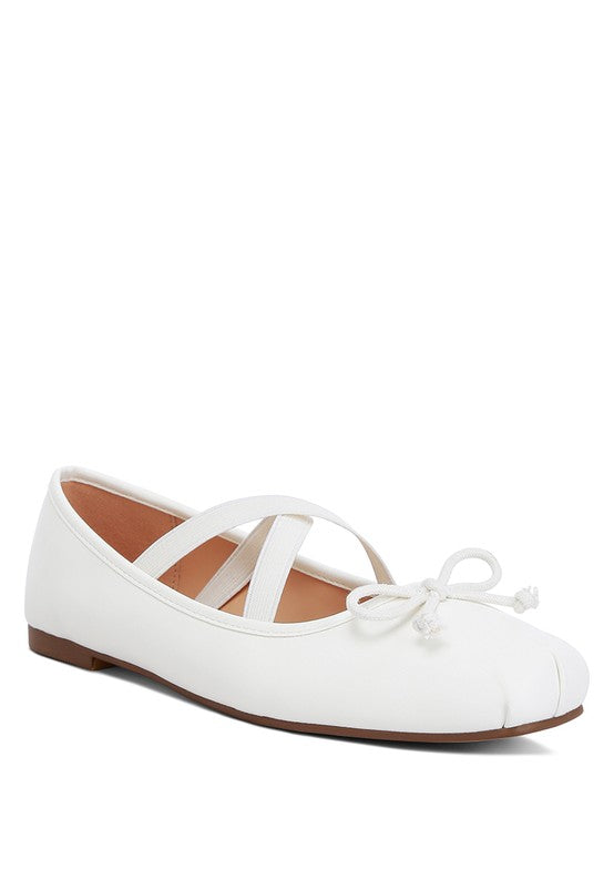 Leina Recycled Faux Leather Ballet Flats White flats