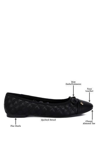 Naoki Quilted Faux Leather Ballerinas Ballerinas