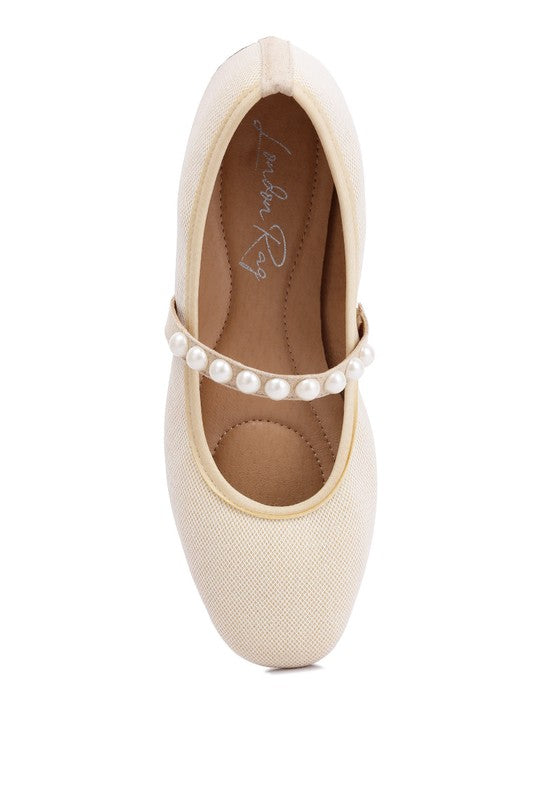 Sassie Pearl Embellished Ballerina Flats flats