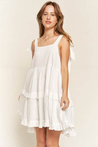 Square neck ruffle dress Dress