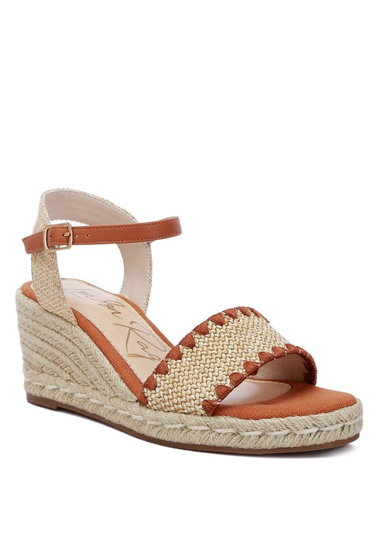 Lucas Raffia Wedge Heel Espadrilles Tan espadrilles