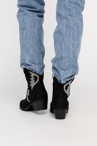 Ronan Rhinestone Western Booties Boots