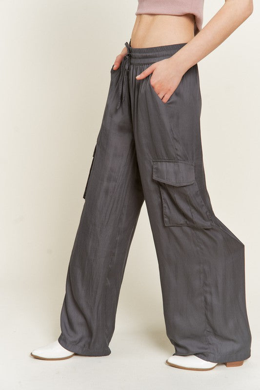 Satin Cargo Pants Pants