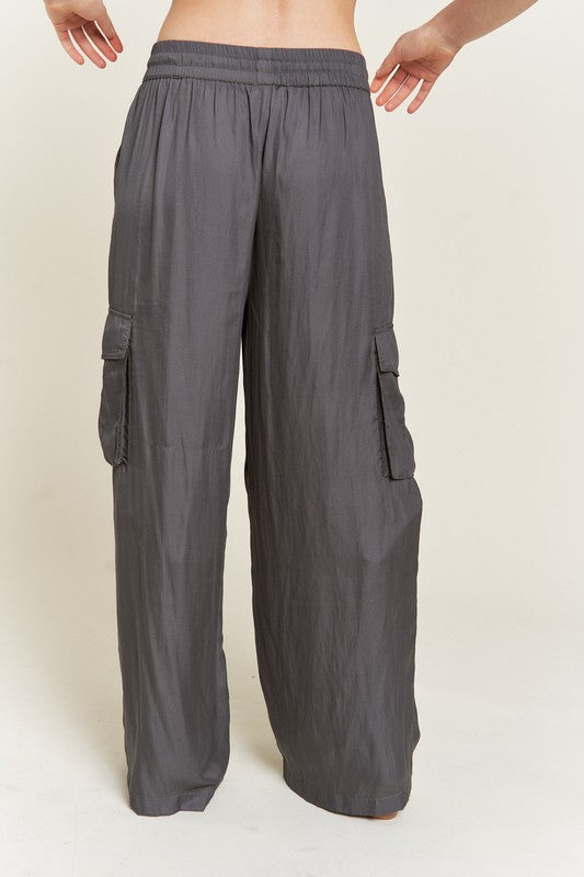 Satin Cargo Pants Pants