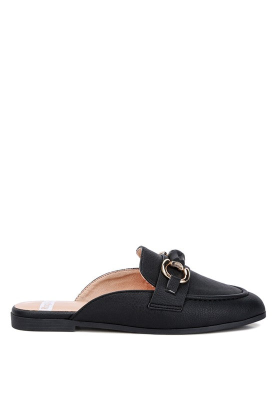 Abner Horsebit Embellished Raffia Slip On Mules loafers