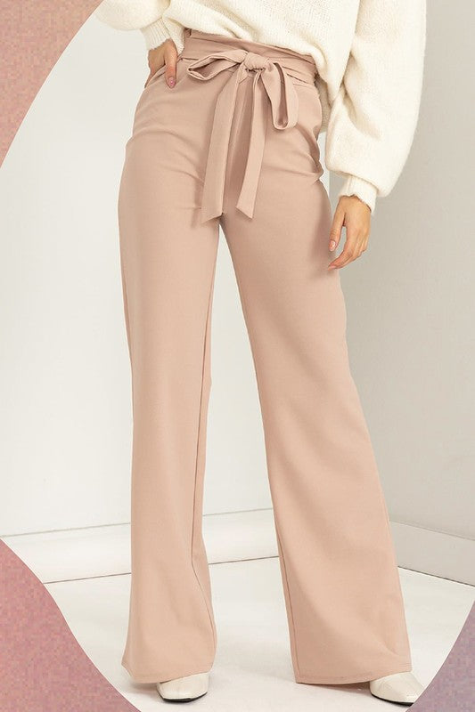 Seeking Sultry High-Waisted Tie Front Flared Pants L.MAUVE Pants