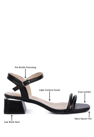 Sulein Ankle Strap Low Block Heels heels