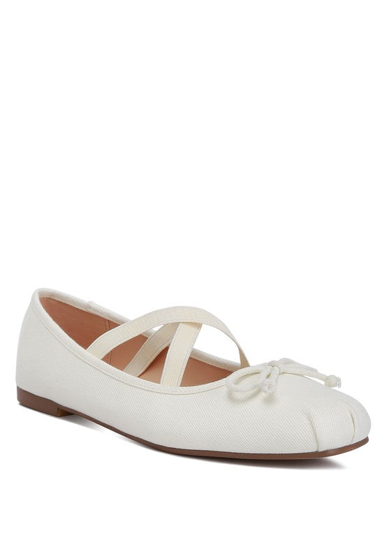 Arimer Criss Cross Strap Ballet Flats Beige flats