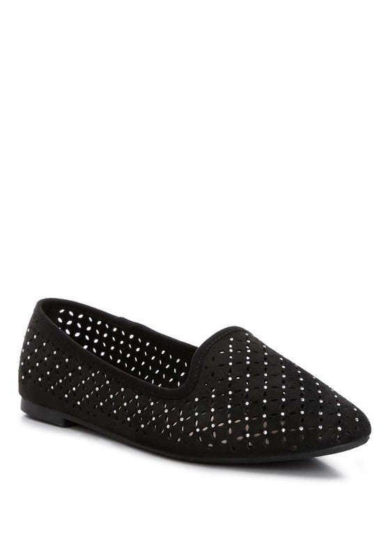 Gordon Perforated Ballerinas Black Ballerinas