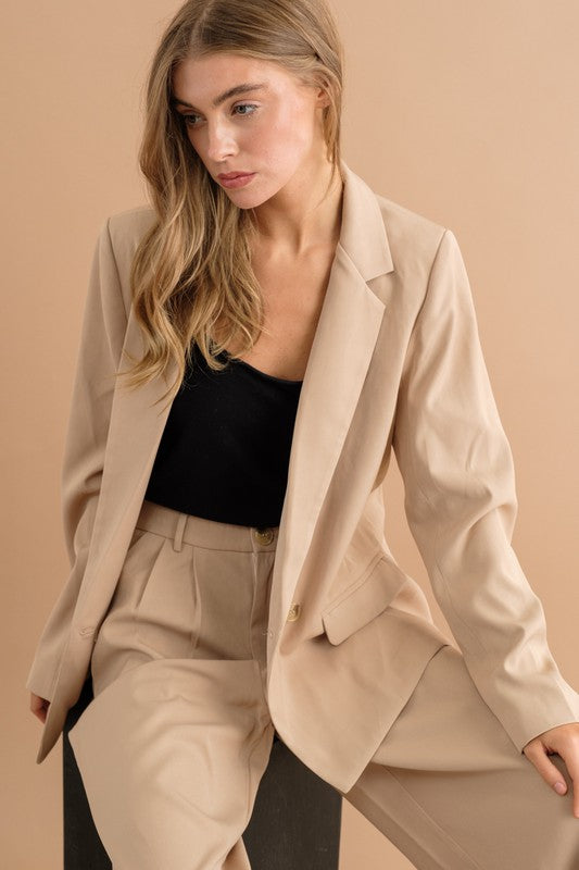 DOUBLE BUTTON BLAZER JACKET Beige