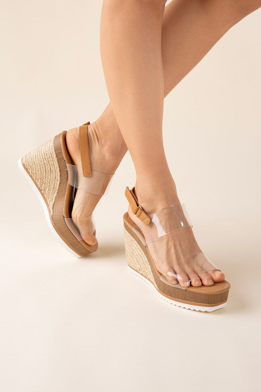 INTEND-S CLEAR WEDGE HEELS