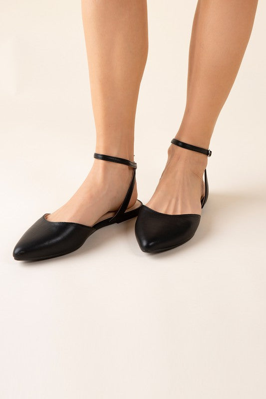 LINDEN-S ANKLE STRAP FLATS