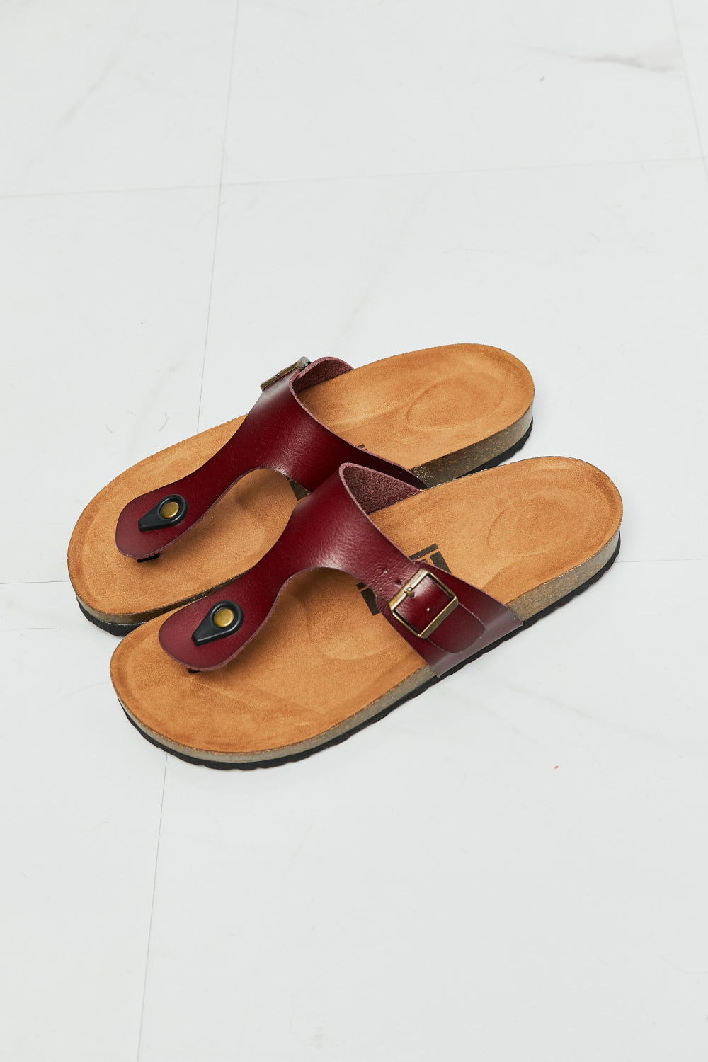 MMShoes Drift Away T-Strap Flip-Flop in Brown Sandals