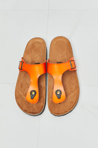 MMShoes Drift Away T-Strap Flip-Flop in Orange Sandals