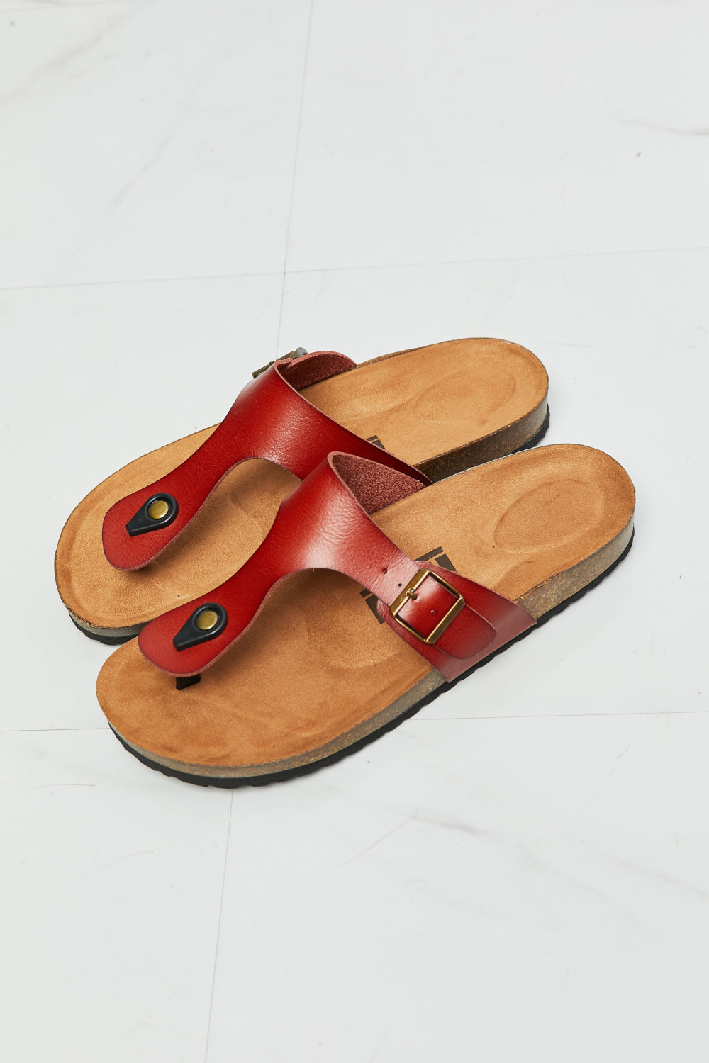 MMShoes Drift Away T-Strap Flip-Flop in Red Sandals