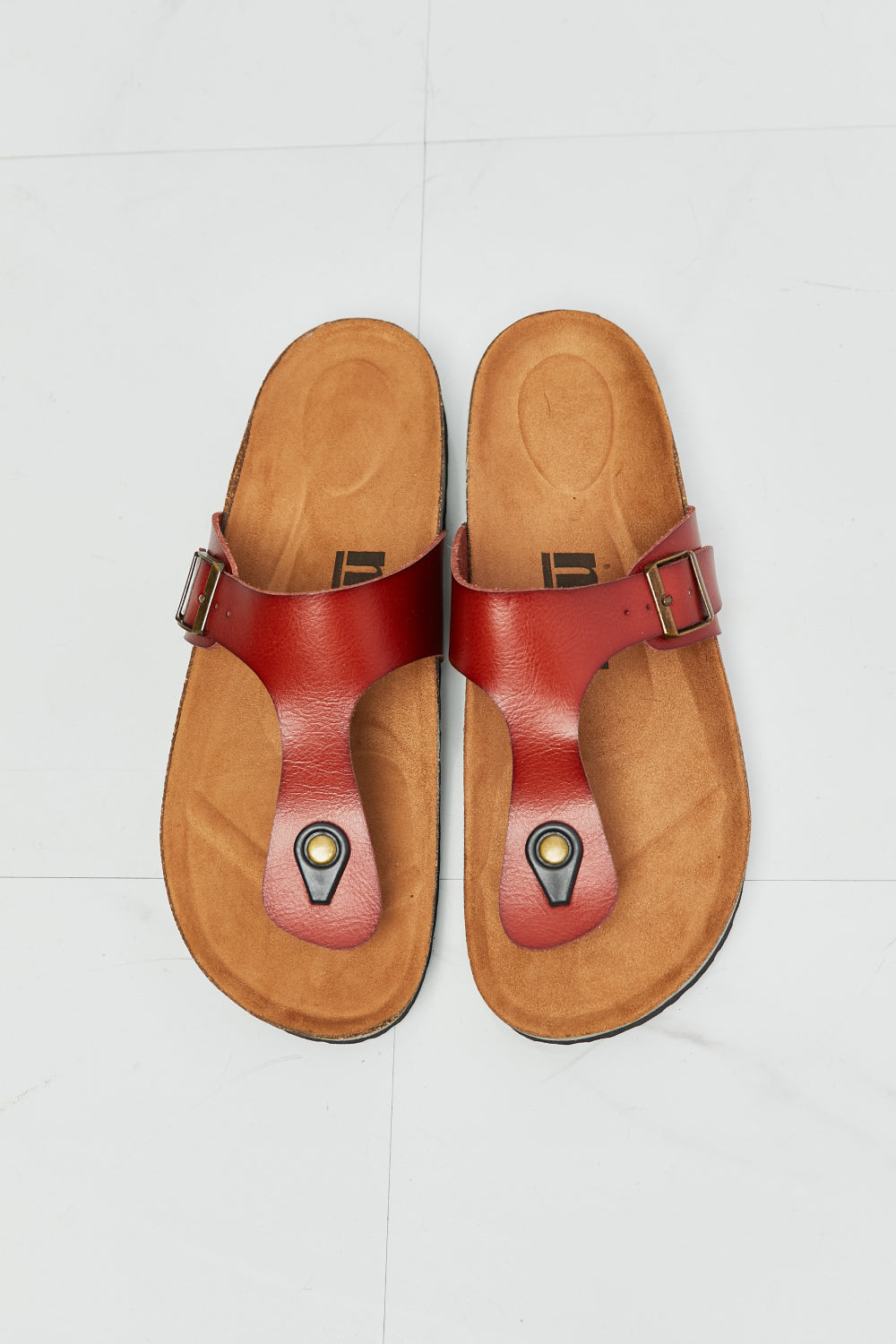 MMShoes Drift Away T-Strap Flip-Flop in Red Sandals