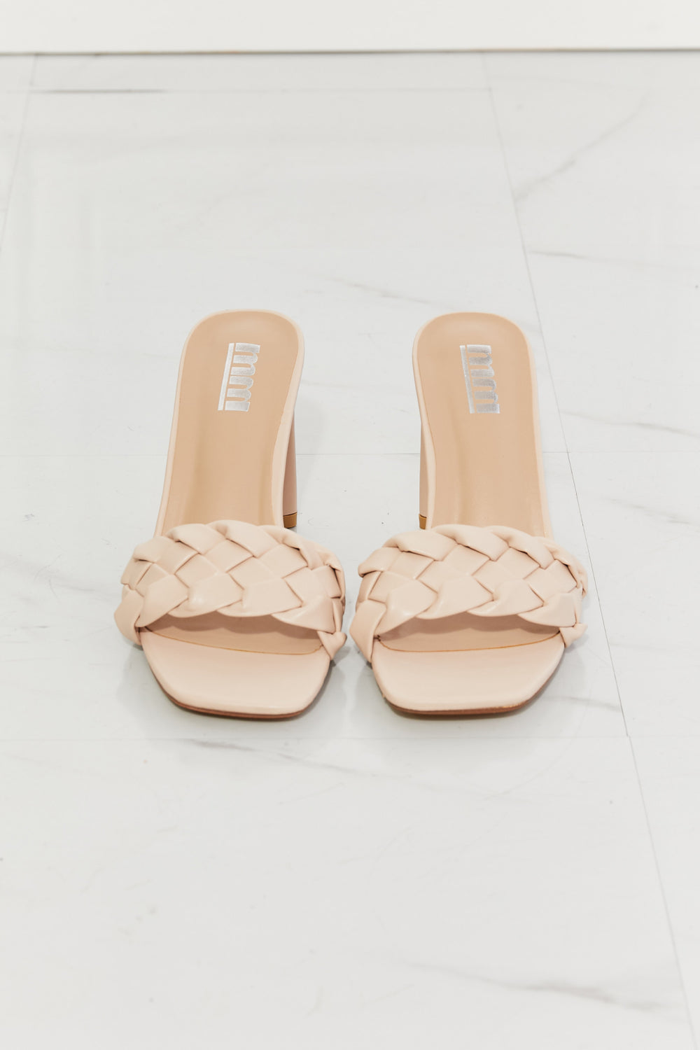MMShoes Top of the World Braided Block Heel Sandals in Beige Sandals
