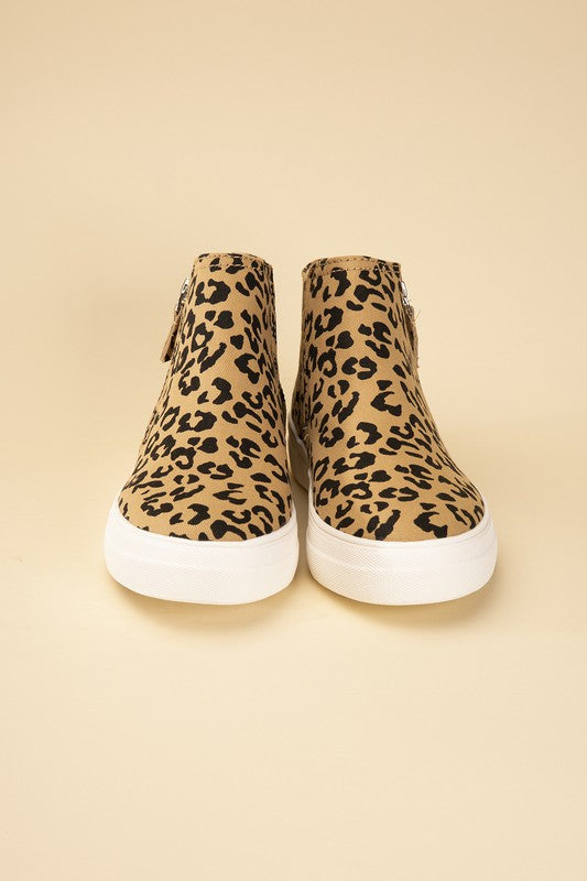 ROUTE-S HIGH TOP LEOPARD SNEAKERS