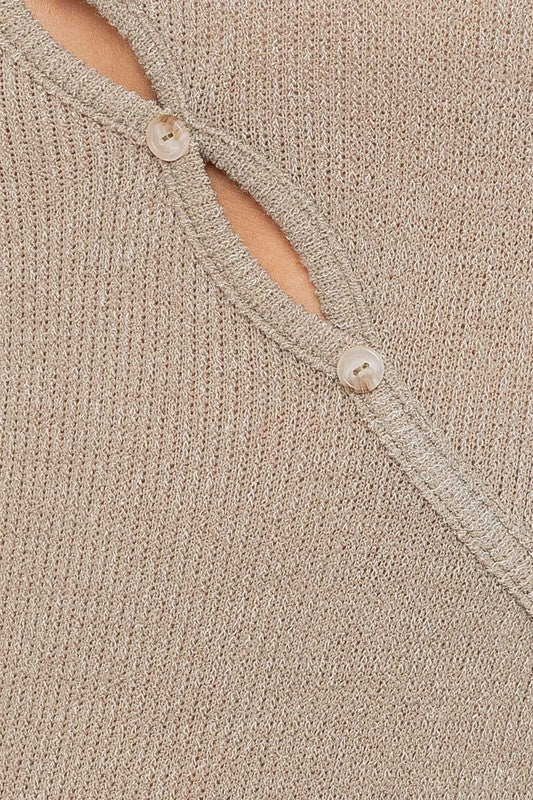 LONG SLEEVE BUTTON DETAIL BODYSUIT Top