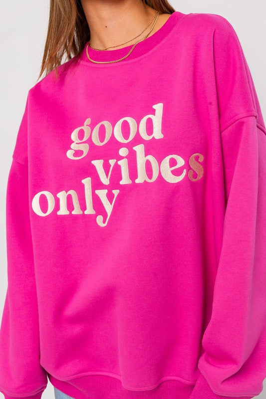 Good Vibes Only Oversized Sweatshirt sweatshirt