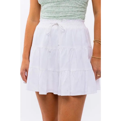 SMOCKING WAIST FLARE SKIRT Skirt
