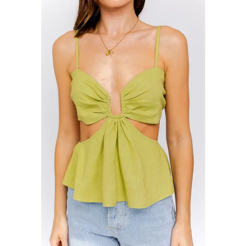 CUT OUT SPAGHETTI TOP Top